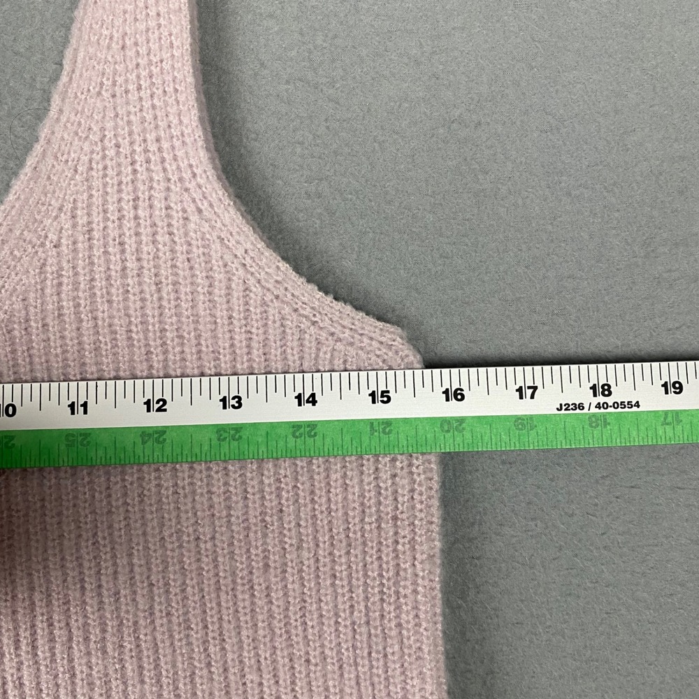 Code X Mode Womens Pink Blush Ribbed Knit Cropped Ruffle Hem Tank Top Small - Picture 5 of 6